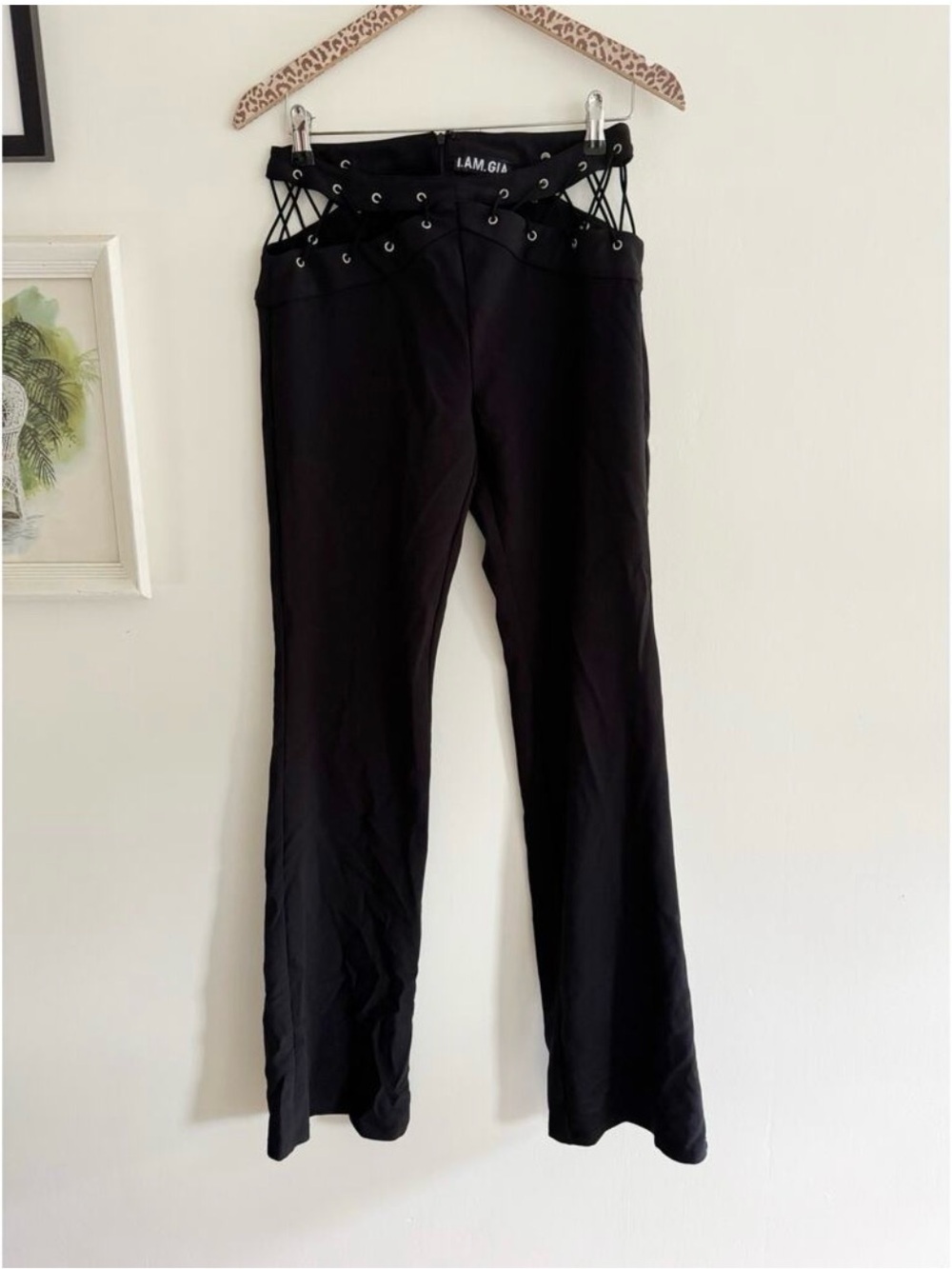 I.AM.GIA Imogen Black Lace Trim Pants Size Small